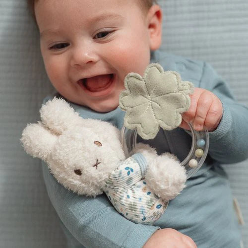 Miffy x Little Dutch Rattle ring - Lucky Leaves