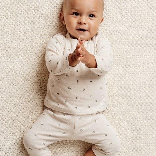 Long Sleeve T Green Leaves by Little Dutch