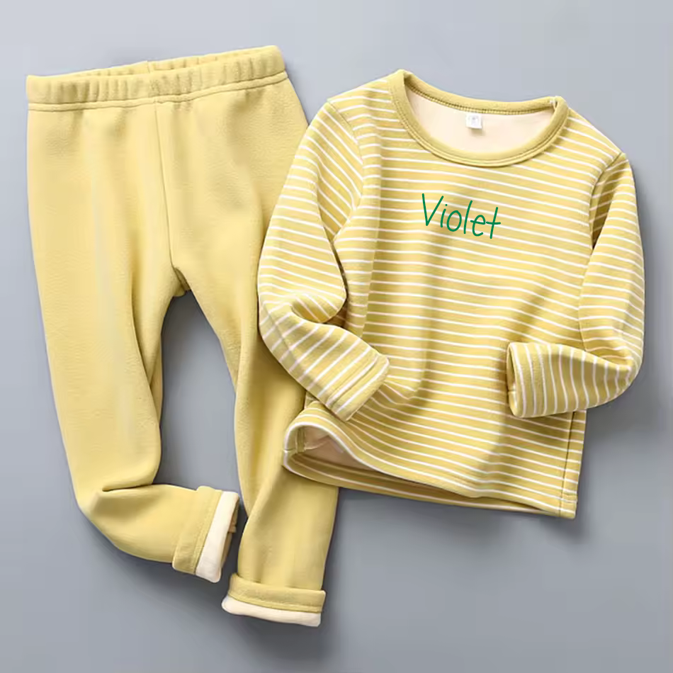 Stripy personalised kids lounge set / pyjamas