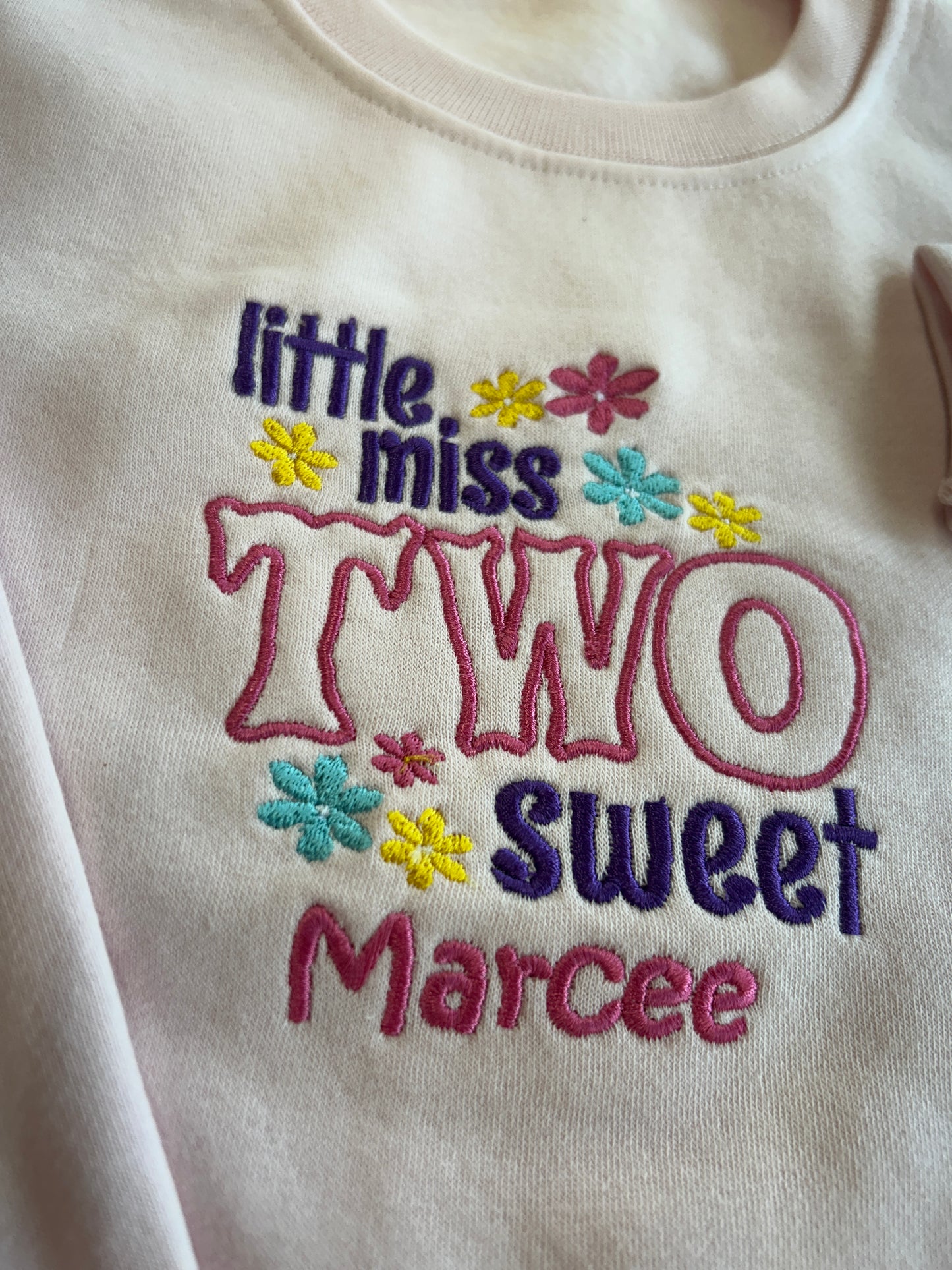 Little Miss TWO Sweet Personalised Birthday Jumper - Various Colours