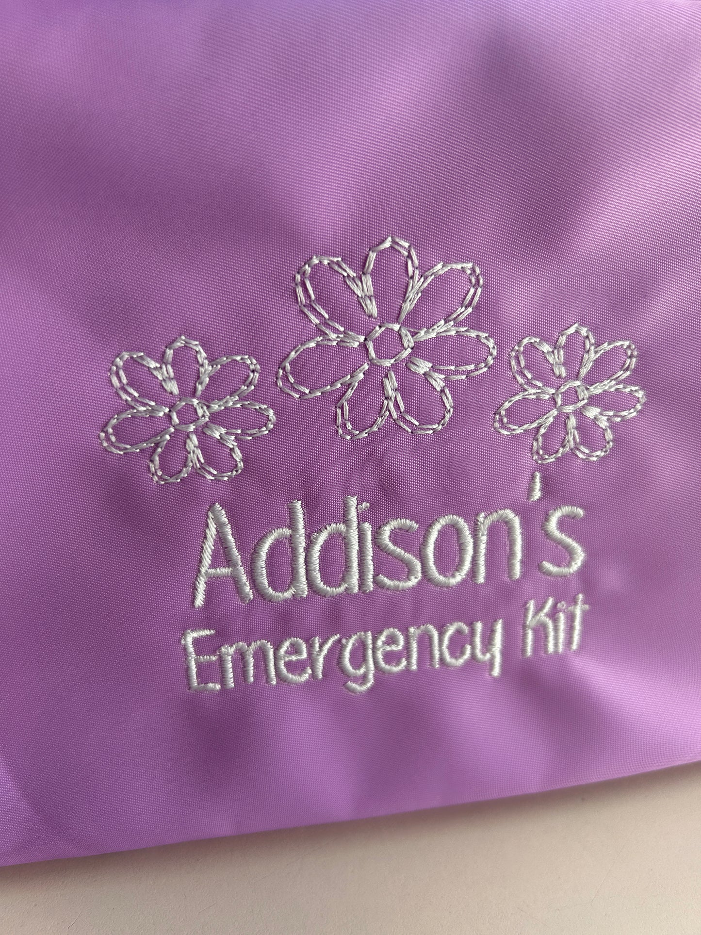 Personalised Children's Accessory Bag – Embroidered Daisy Design