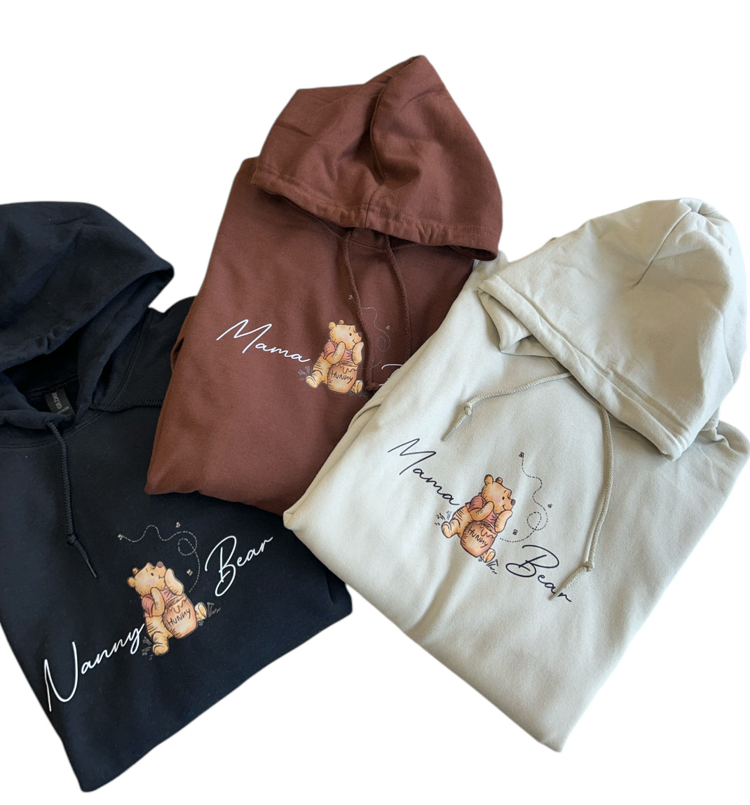Adults Winnie the Pooh Personalised "Mummy Bear" Hoodie