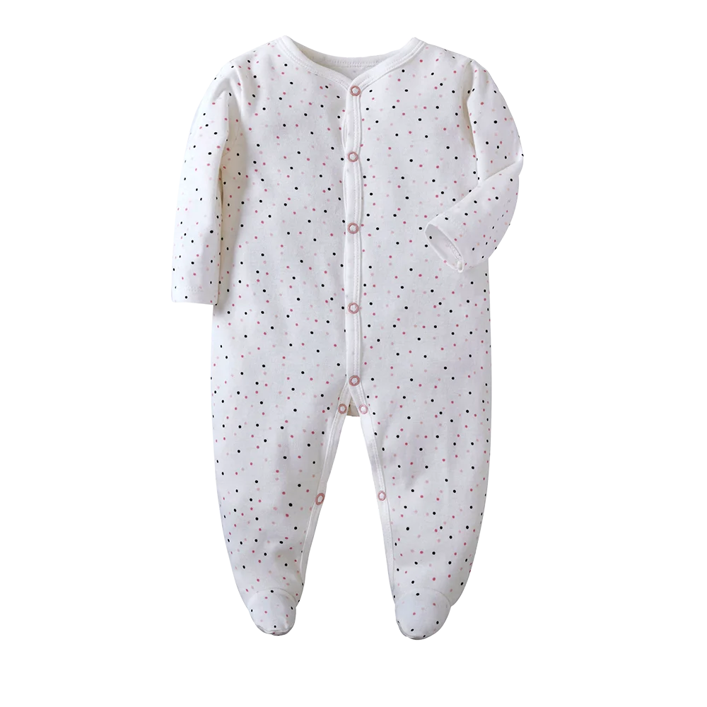 Ditsy Dots Printed baby sleepsuit - by From The Stork