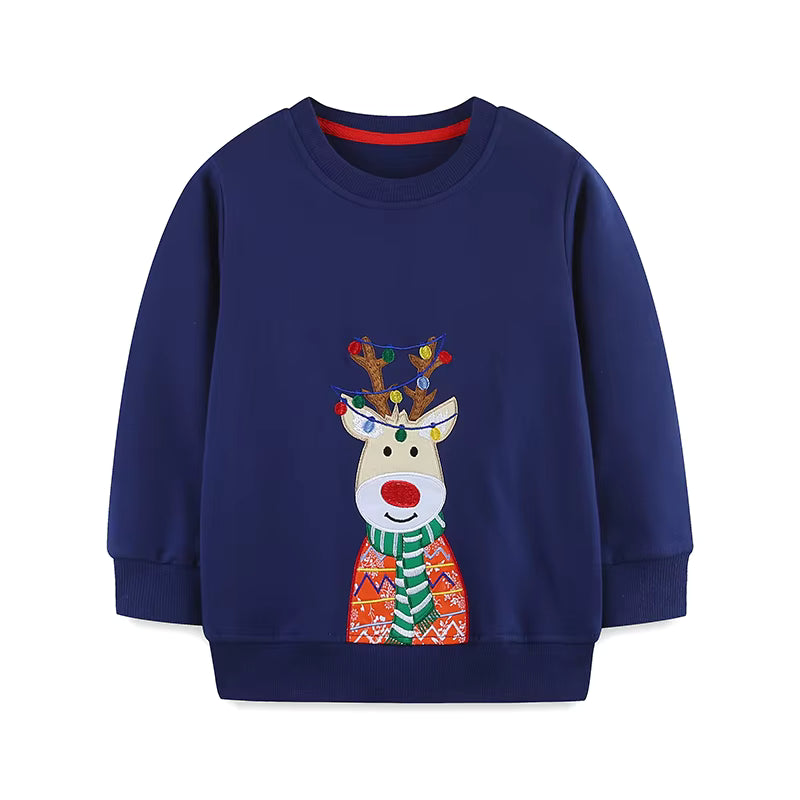 Reindeer design Christmas personalised kids sweater