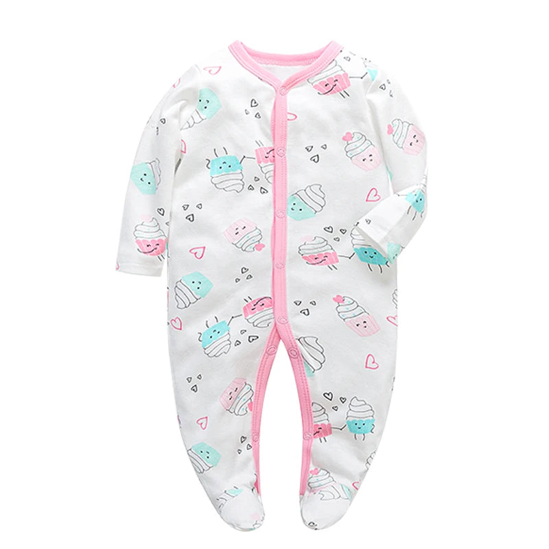 Ice-Cream Printed baby sleepsuit - by From The Stork