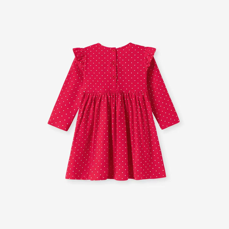 Deer Polka dot Christmas personalised kids Dress