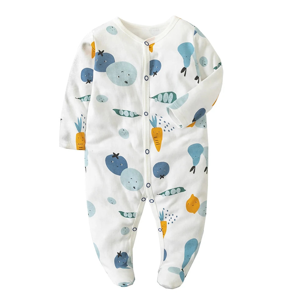Veggies Printed baby sleepsuit - by From The Stork