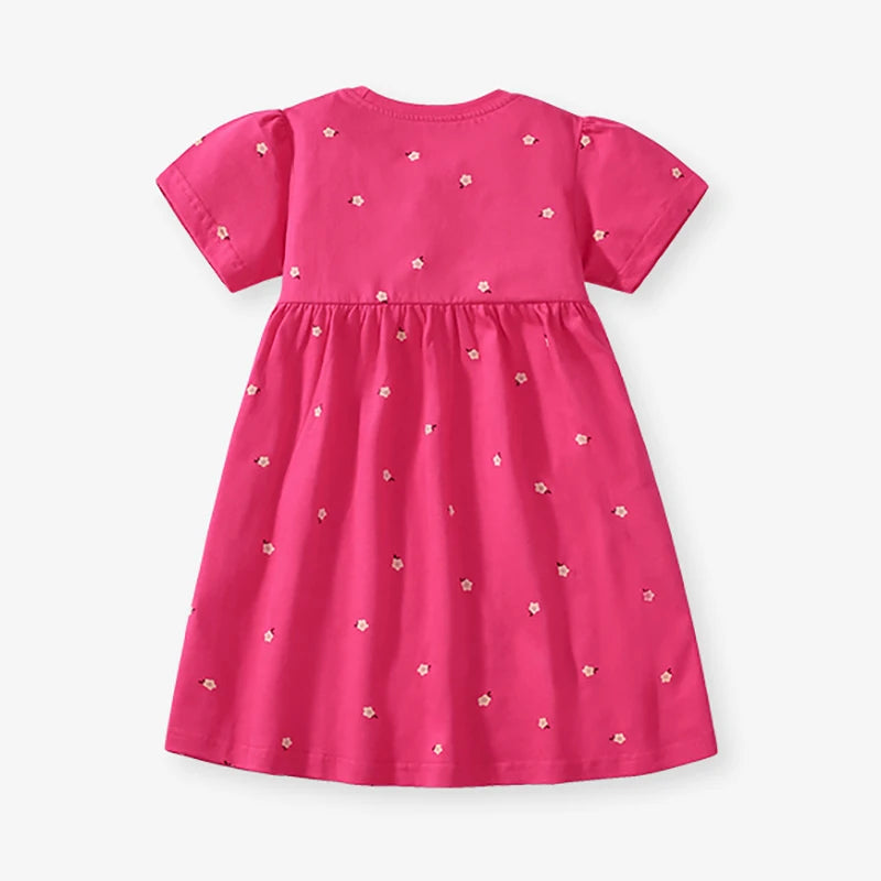 Pink Rainbows Applique kids dress - By From The Stork