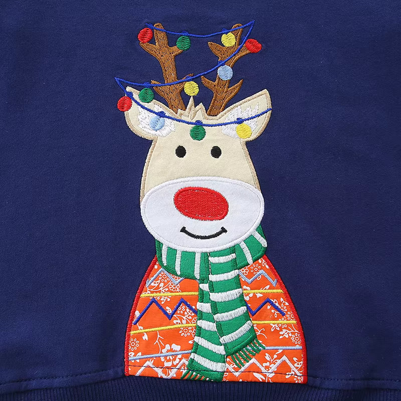 Reindeer design Christmas personalised kids sweater