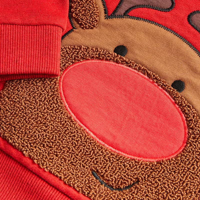 Reindeer design Christmas personalised kids Red sweater