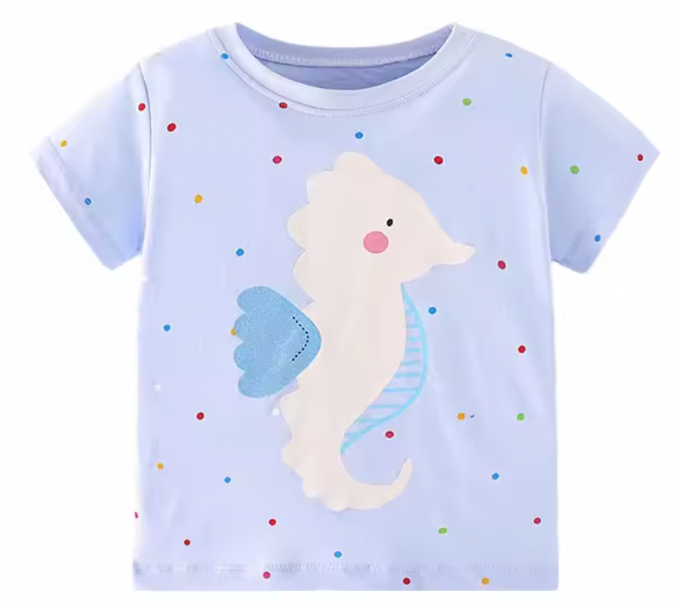 Dotty Seahorse T-Shirt - By From The Stork