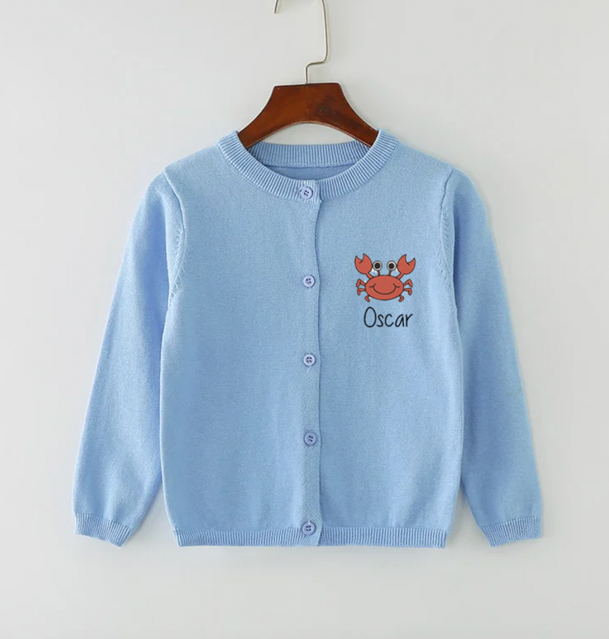 Kids Personalised Button-Up Cardigan - Sea Creature Edition