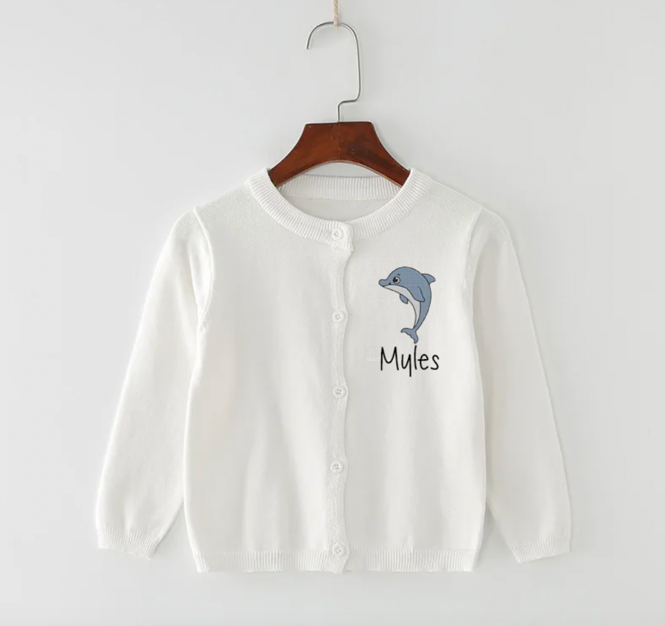 Kids Personalised Button-Up Cardigan - Sea Creature Edition