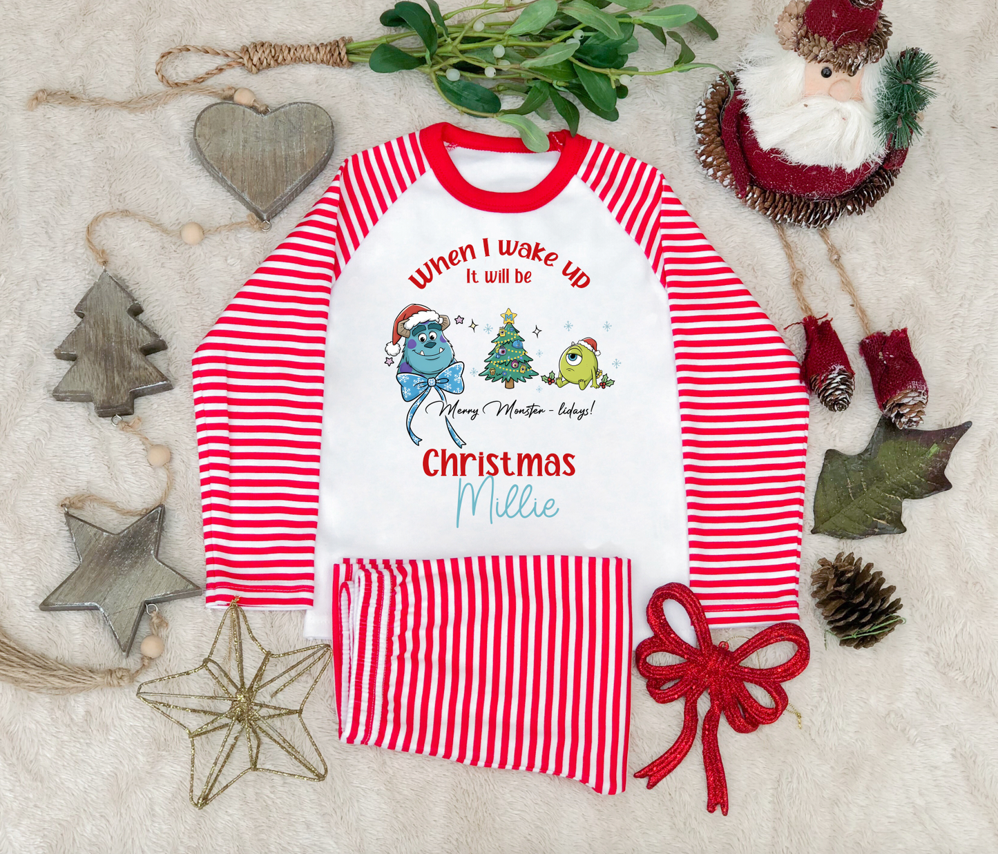 Monsters Inc Matching Personalised Christmas Pyjamas