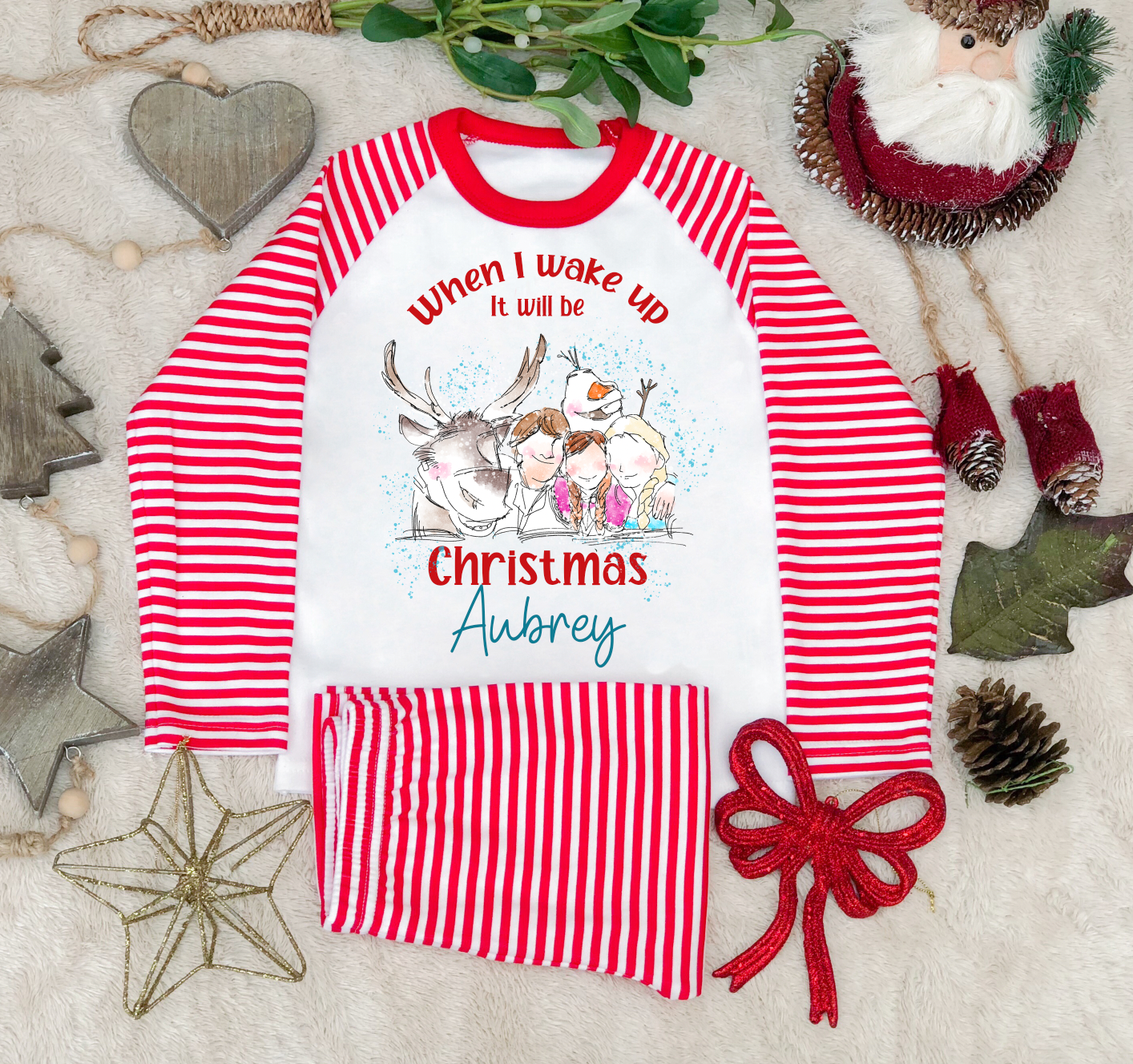 Frozen Matching Personalised Christmas Pyjamas