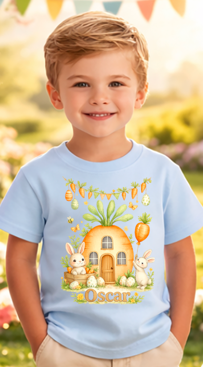Easter carrot personalised kids T-Shirt
