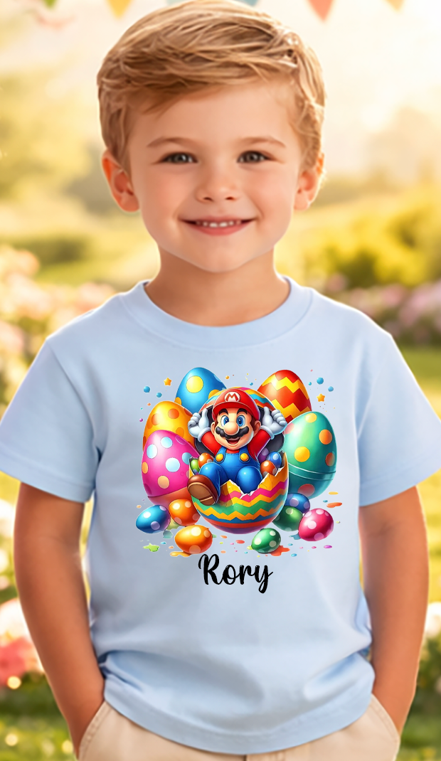 Mario Easter personalised kids T-Shirt