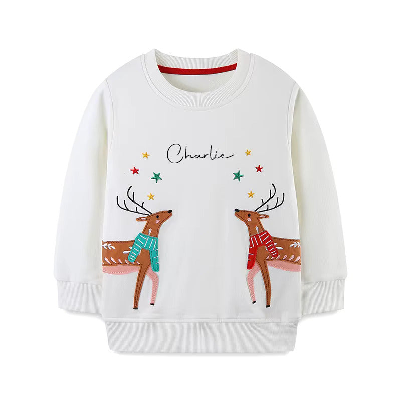 kids personalised christmas sweater reindeer