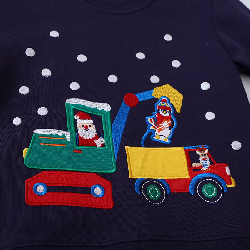 Digger design Christmas personalised kids sweater