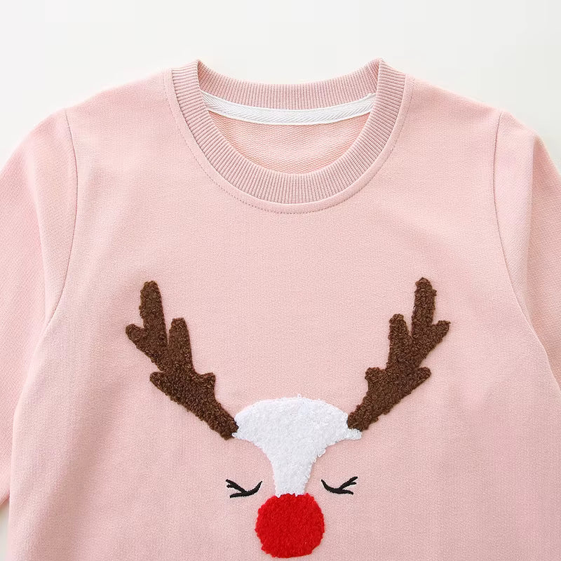 Reindeer Nose Christmas personalised kids sweater