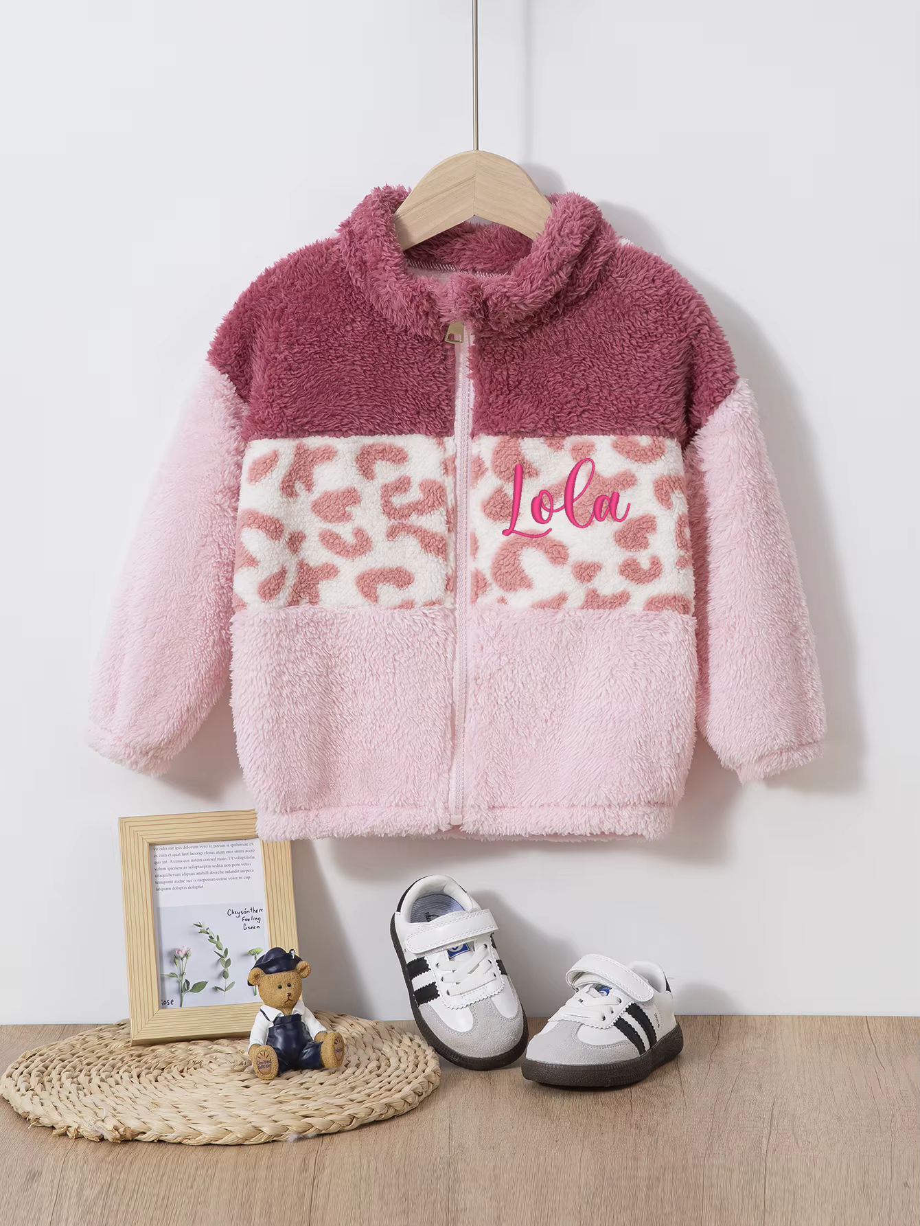 Fluffy Personalised Fleece Stripe Jacket Coat