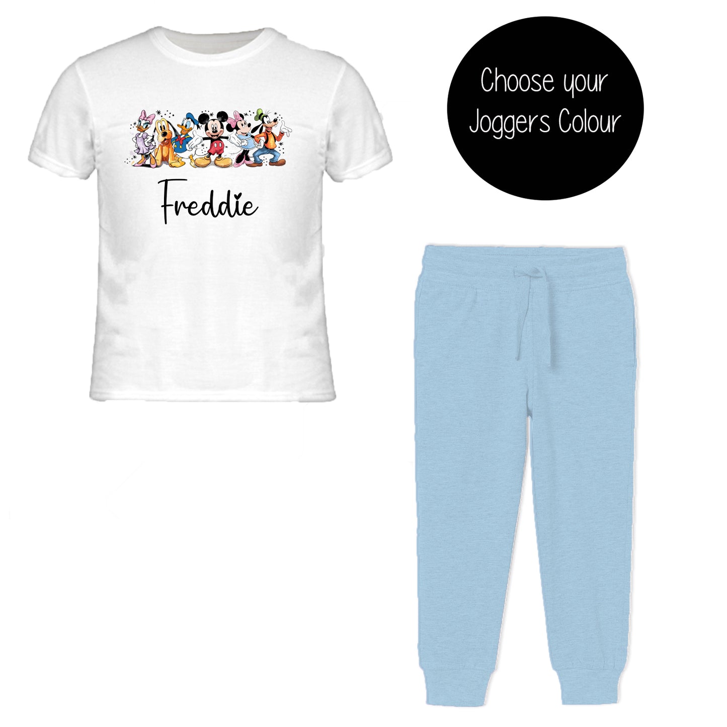 Personalised Baby T-Shirt & Joggers Set – Custom Name Print