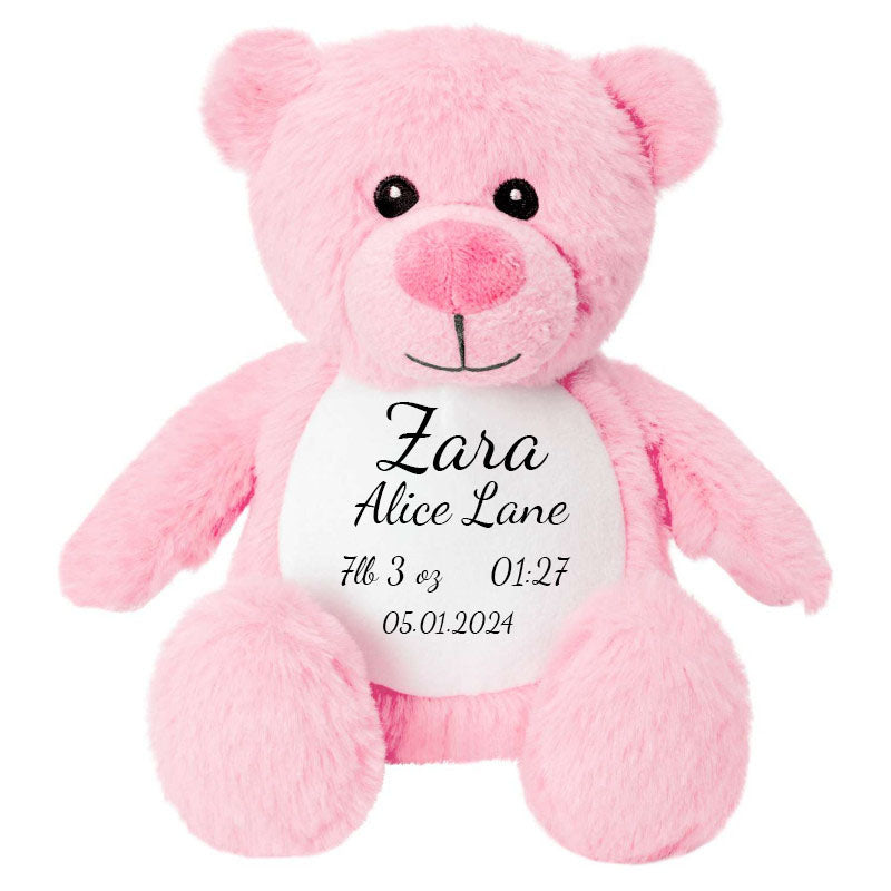 Pink Bear SnuggleMe Personalised Teddy - 19cm