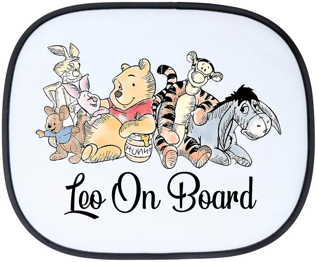 Winnie & Friends Personalised Car Sun Shade