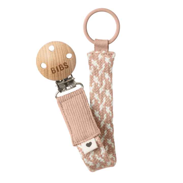 BIBS Dummy Pacifier Clip Blush/Ivory