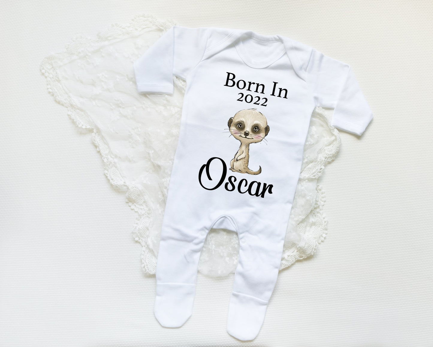 Born In 2022 Meercat Boy - Sleepsuit