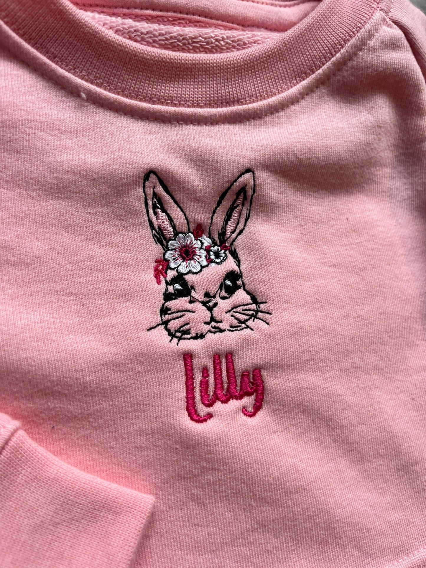 Bunny Face Design Personalised Kids Raglan Dress - Various Colours