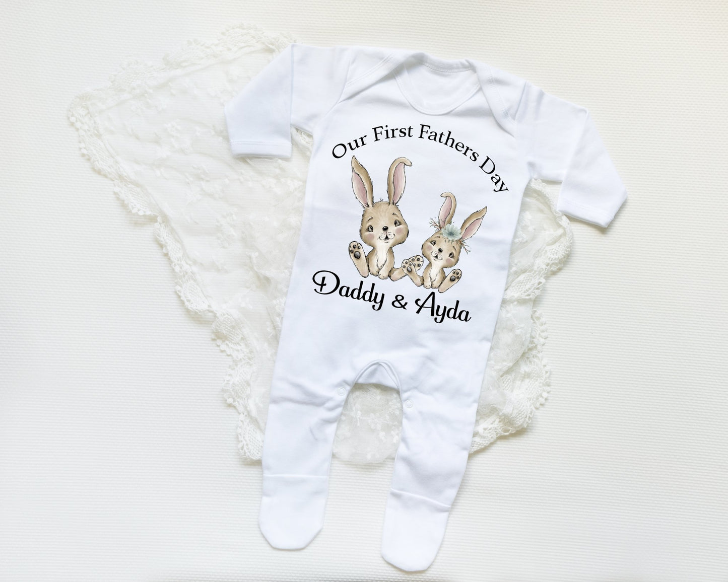 FATHERS DAY - Sleep Suit - Rabbit Print