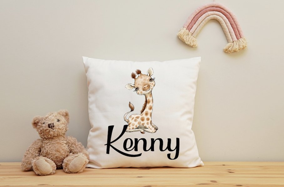 Giraffe Boy Cushion - 40x40cm