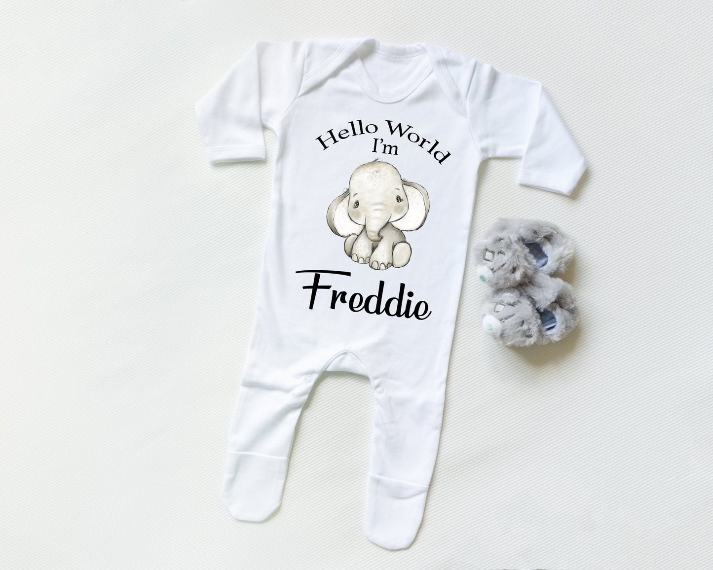 Hello World Elephant Boy - Sleepsuit