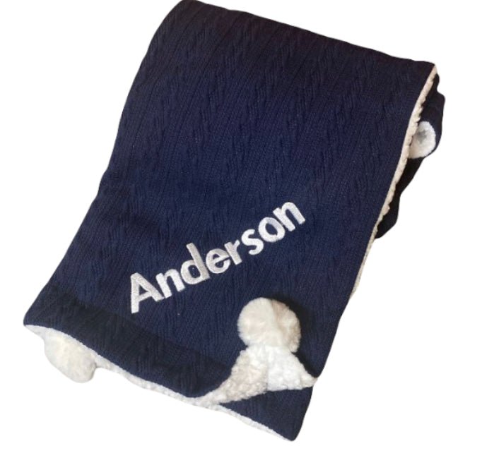 Huxley Baby Blanket Navy Blue