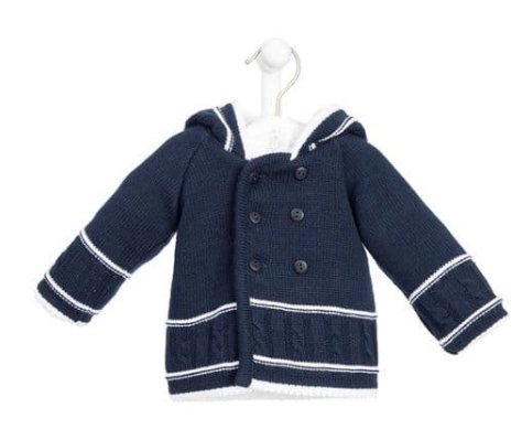 Navy Knitted Baby Jacket