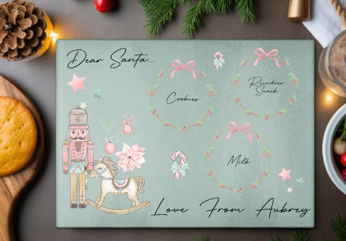 Nutcracker Design Christmas Eve Personalised Santas Cookies Plate