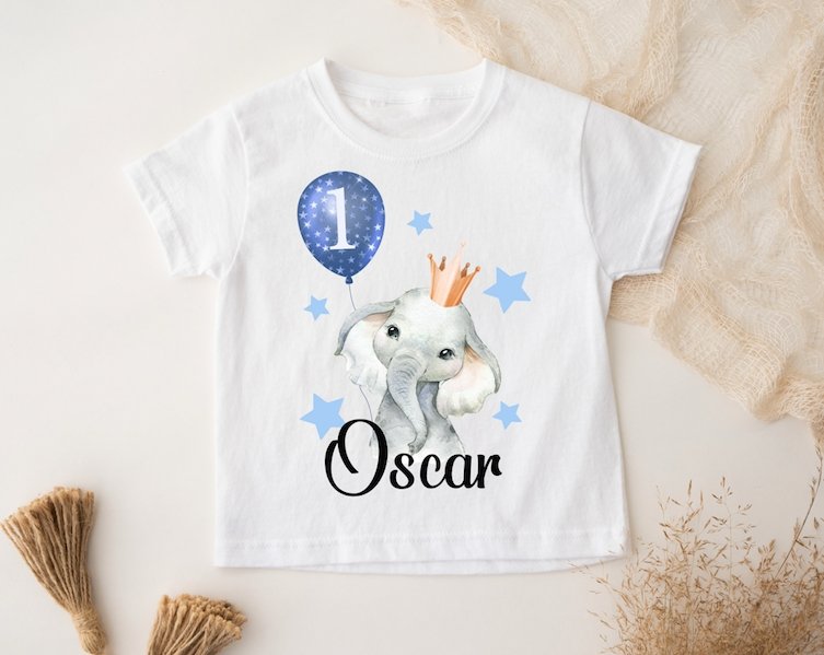 Personalised 1st birthday T-Shirt - Elephant Boy