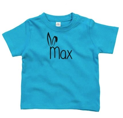 Personalised Easter T-Shirt Bunny Ears - Various T-shirt Colours