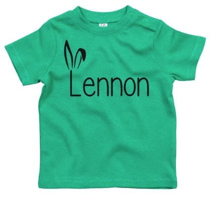 Personalised Easter T-Shirt Bunny Ears - Various T-shirt Colours