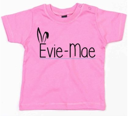 Personalised Easter T-Shirt Bunny Ears - Various T-shirt Colours