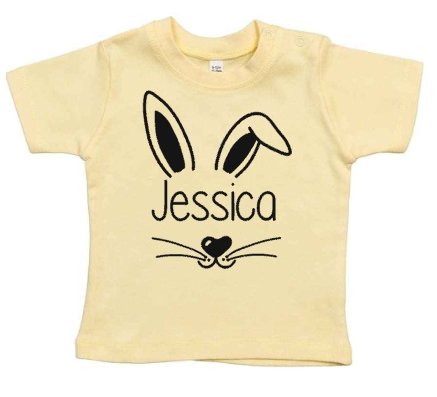 Personalised Easter T-Shirt Bunny - Various T-shirt Colours