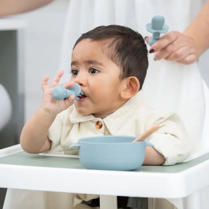 Silicone Baby Cutlery Set Sage Green