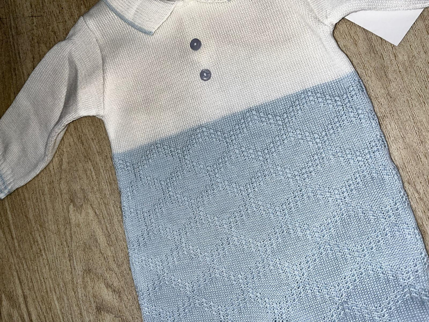 Theodore Knitted Romper Blue & White