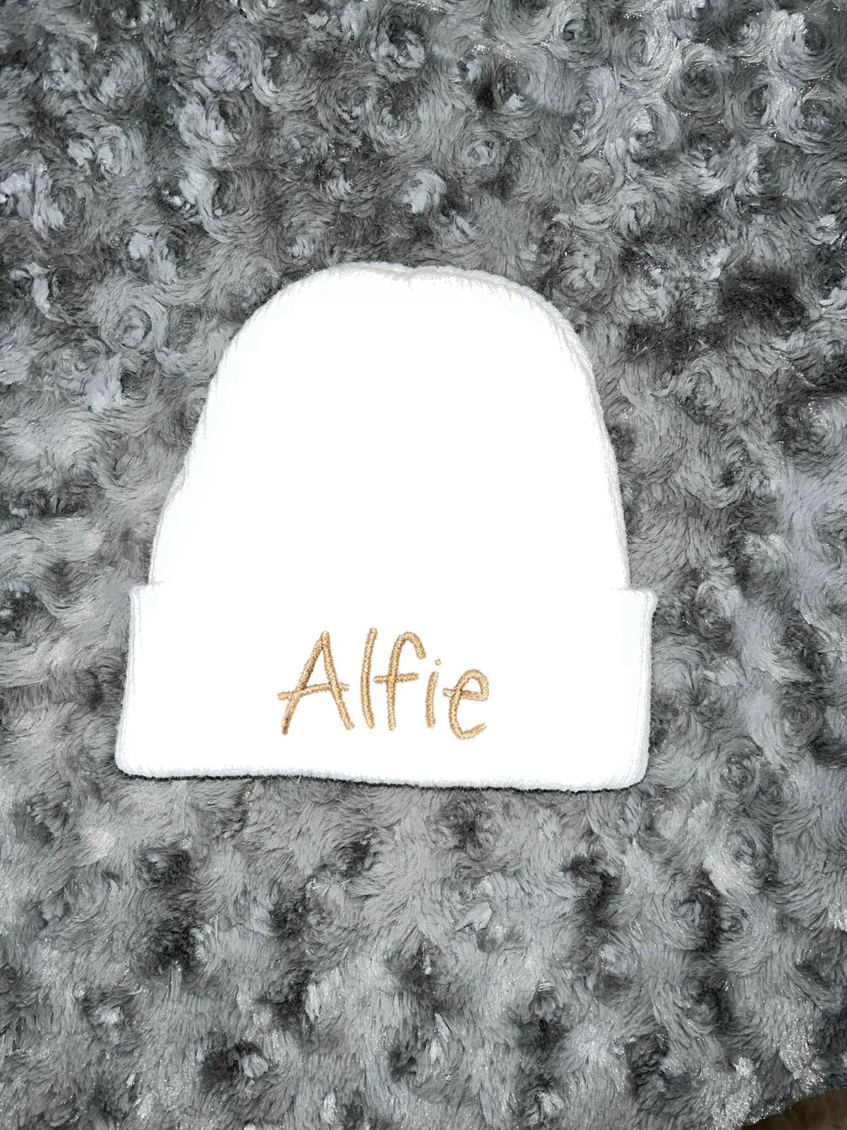 White Ribbed Hat - First Size