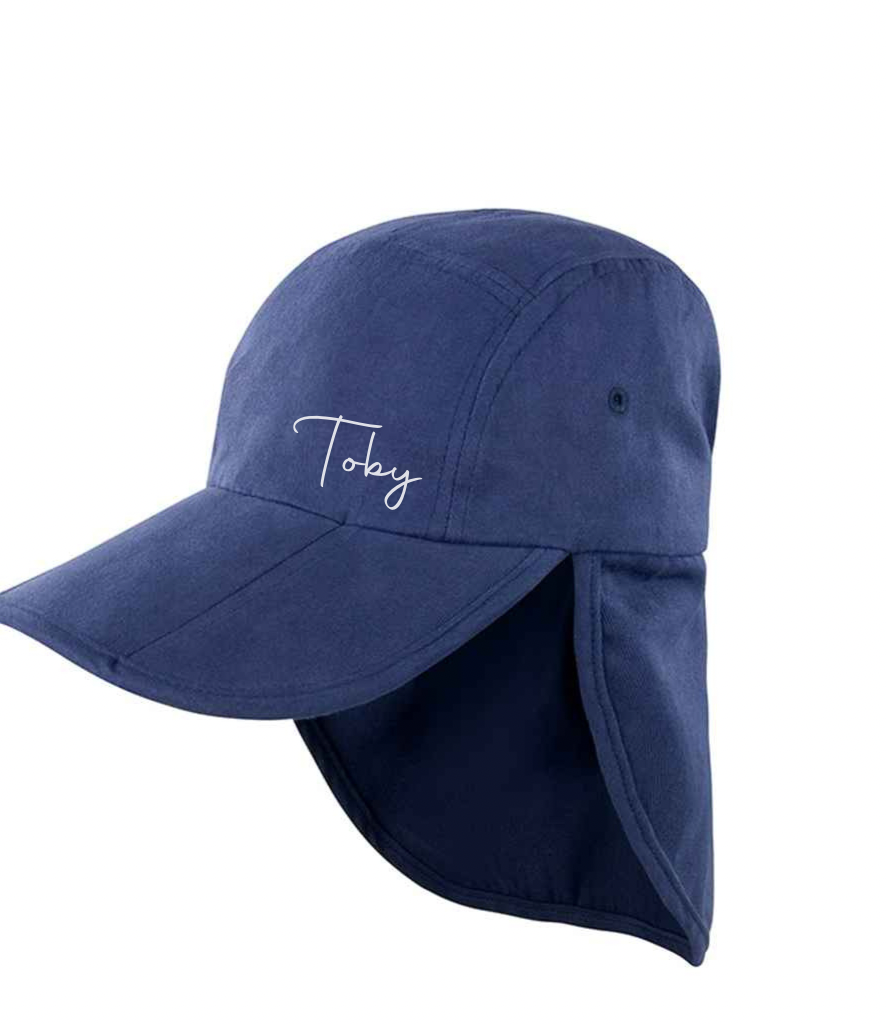 Children's personalised fold up legionnaires cap - choose your colour