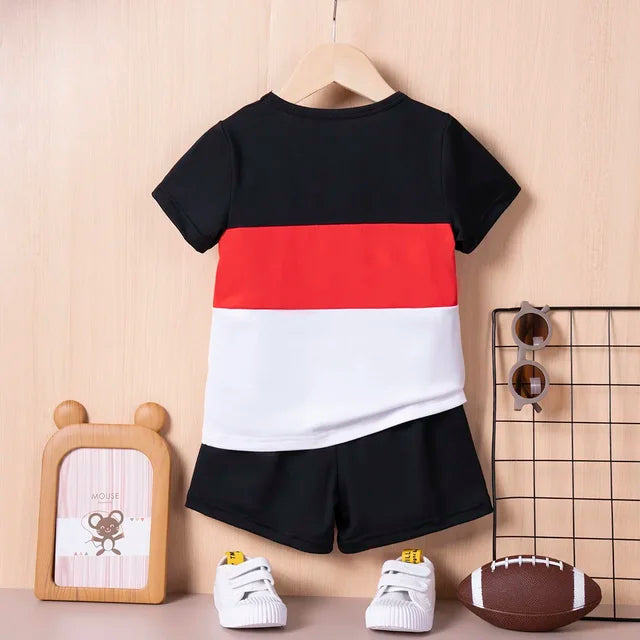 Stripe T-shirt & short set personalised