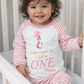 Pink Rabbit When I Wake Up Personalised pink stripe Birthday Pyjamas Pjs