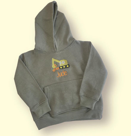 Pumpkin Digger Kids Personalised Hoodie - Various Colours