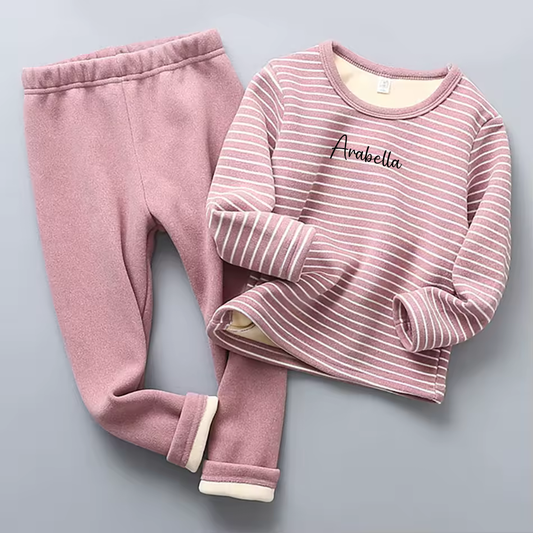Stripy personalised kids lounge set / pyjamas